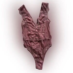 Victoria's Secret Dusty Rose Lace Bodysuit